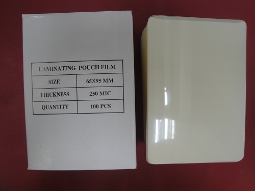 250 mic laminating pouch ID size