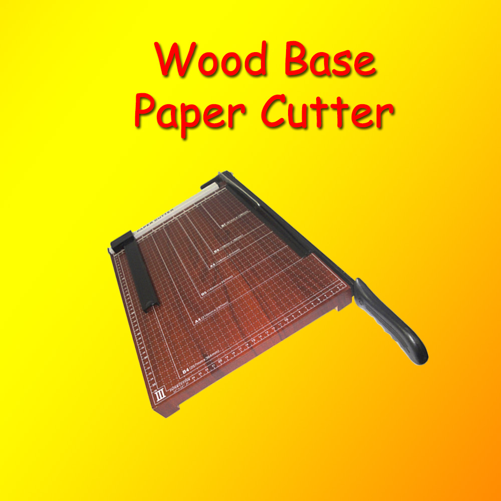 Wood base paper cutter