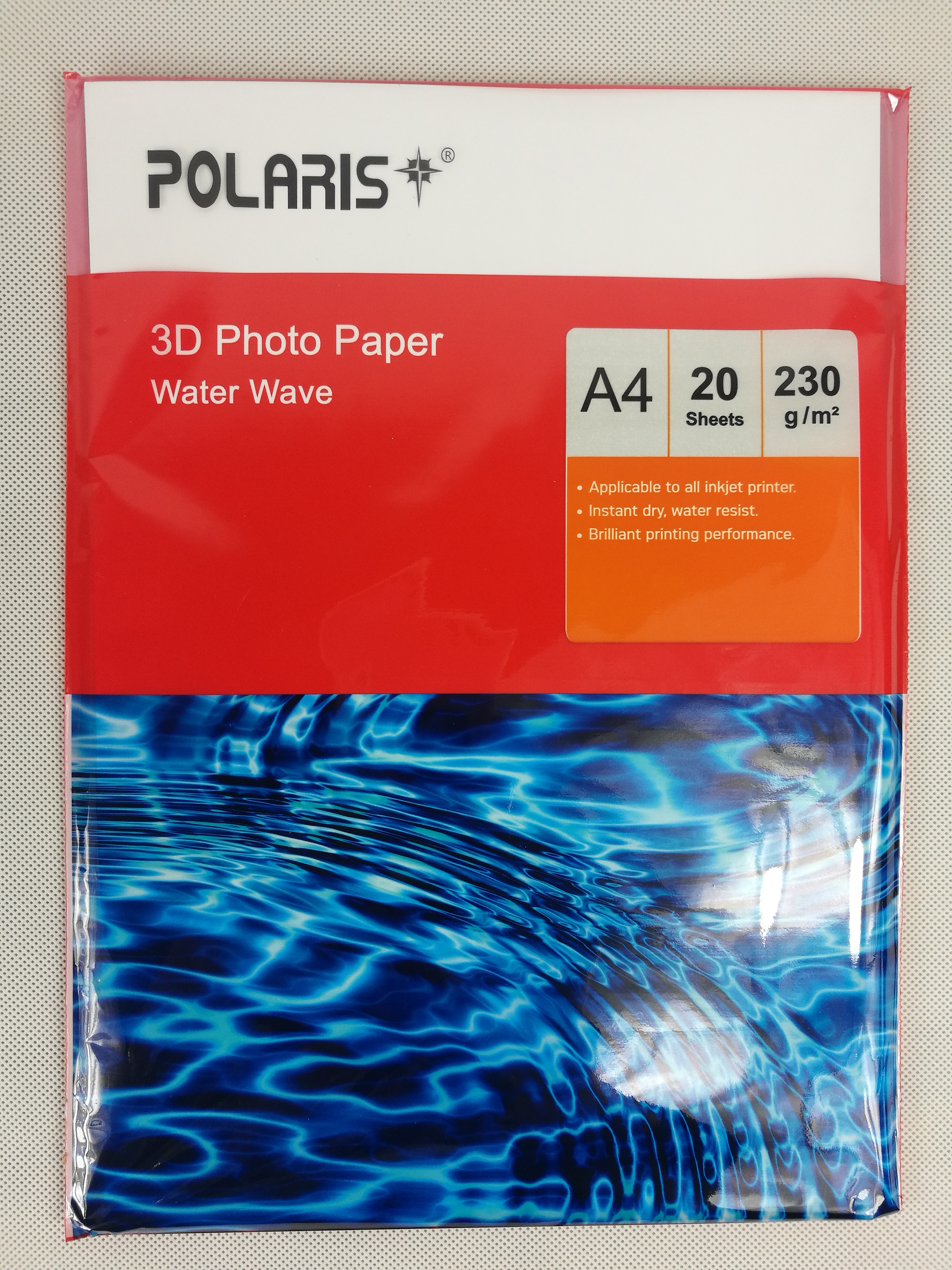 Polaris 3D Photo Paper A4 Water Wave 230 gsm
